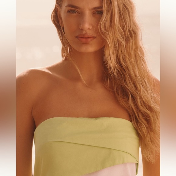 Anthropologie Flat White Sleeveless Colorblock Mini Dress Large NWT - Picture 3 of 6